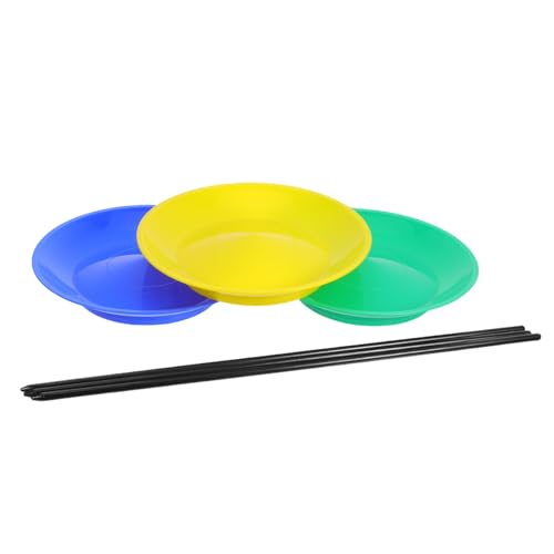 ibasenice 3 Satz Teiliges Jonglierteller-Set mit Kunststoff-scheiben und Trainingsstab Drehbare Balance-Discs für Zirkus Straßenkunst und Geschicklichkeitstraining Buntes Jonglier Profis und ibasenice 3 Satz Teiliges Jonglierteller-Set mit Kunststoff-scheiben und Trainingsstab Drehbare Balance-Discs für Zirkus Straßenkunst und Geschicklichkeitstraining Buntes Jonglier Profis und von ibasenice
