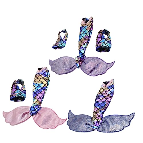 ibasenice Puppenkleider-Kollektion Für Mädchen 3-teiliges Set Meerjungfrauenrock Und Zubehör Für Fantasievolles Spielen Für Jungen Und Mädchen von ibasenice