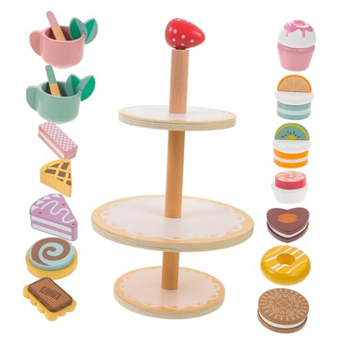 ibasenice Kinderspielzeug Aus Holz – Pädagogisches Kuchenset Mit Cupcake-Requisiten Zum Rollenspiel von ibasenice