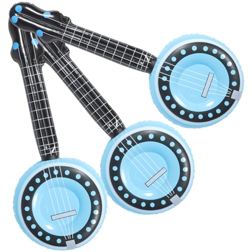 ibasenice 3 Stück Aufblasbare Musikinstrumente Spielzeug Blow up Banjo Jrumpet Für Kinderpartys PVC-Material Lustige Bühnenrequisiten Für Kinderveranstaltungen von ibasenice