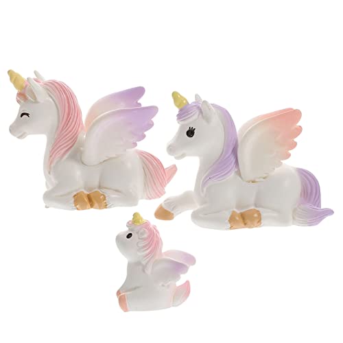 ibasenice 3 Stück Einhorn Kuchen Dekorationen Süße Resin Figuren für Cupcake Toppers und Kreative Kuchendekorationen Zufälliger Stil von ibasenice