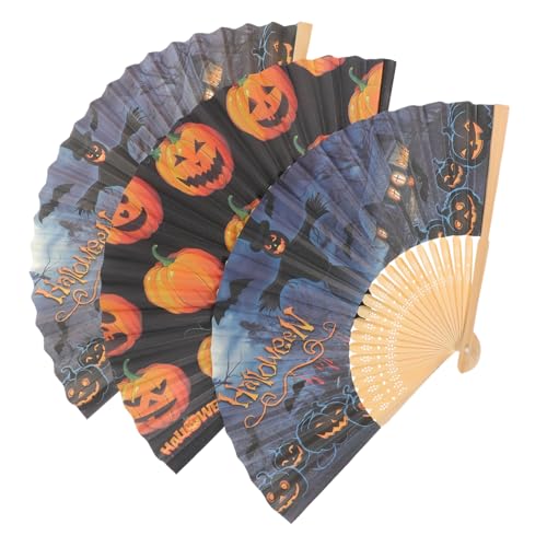 ibasenice 3 Stück Faltbare Halloween Papierfächer mit Kürbis Gesicht Handlicher Dekofächer für Partydeko Einzigartiges Halloween Ornament Leicht und Langlebig für Foto Requisiten und ibasenice 3 Stück Faltbare Halloween Papierfächer mit Kürbis Gesicht Handlicher Dekofächer für Partydeko Einzigartiges Halloween Ornament Leicht und Langlebig für Foto Requisiten und von ibasenice