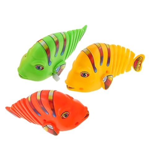 ibasenice 3 Stücke Wind-up Fisch Spielzeug Quietschende Cartoon Spielzeug Neuheit Für Jungen Und Mädchen von ibasenice