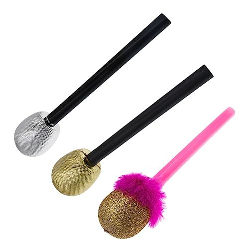 ibasenice 3 Stück Gefälschtes Mikrofon halloween costume halloween kleidung party decoration halloween musikspielzeug Mikrofon so tun, als würdest du Mikrofon Plastik von ibasenice