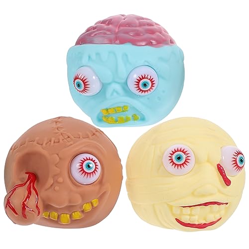 ibasenice 3 Stück Halloween- - Zum Stressabbau Halloween -Dekorationen Lustiges Dehnbares Halloween-dekompressionsspielzeug Halloween-Squeeze- PVC von ibasenice