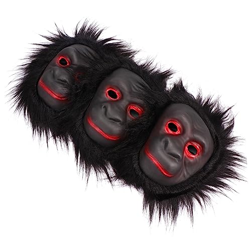 ibasenice 3 Stück Lustige Schimpansen Masken aus Plüsch und Kunststoff Atmungsaktive Tiermasken für Halloween Festival Kostüm Party Erwachsene Kreative und Langlebige Gesichtsmasken von ibasenice