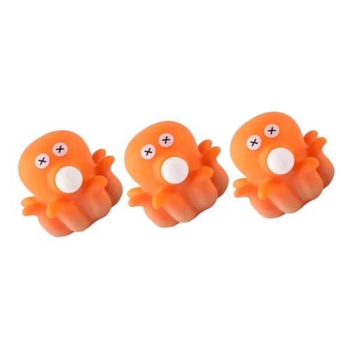 ibasenice 3 Stück Prise Musik Spielzeuge Lustiges Dehnbares Oktopus Dehnbares Squeeze-Stress- Kuscheltier Kompaktes Dehnbares Orange von ibasenice