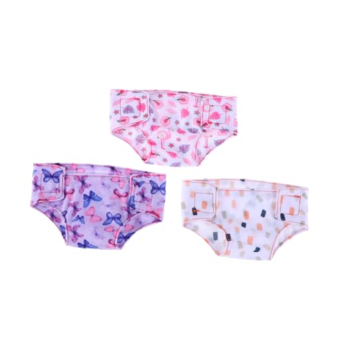 ibasenice 3 Stück Puppenkleidung Neugeborene Unterwäsche Jungenpuppenzubehör Sammlung von Puppenzubehör Babypuppenwindeln Puppenunterwäsche -Kit Neugeborenes Unterwäsche -Kit Polyester von ibasenice