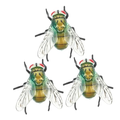 ibasenice 3 Stück Realistische Fliegen Figurinen aus Kunststoff Stabile Feste Insektenmodelle mit Lebensechten Details Lebendige Farben Kompakt und Leicht für Lernspiele Halloween Deko und von ibasenice