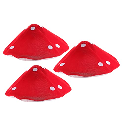 ibasenice 3 Stück Rote Pilzhüte mit Elastischem Band Lustige Kinderkostüm Accessoires für Fasching Bühnenauftritte Halloween Karneval und Kinderpartys von ibasenice