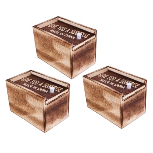 ibasenice 3 Stücke Lagerung Box Trick Spielzeug Set Holz Es Organizer Box Für Halloween Streich Spielzeug von ibasenice