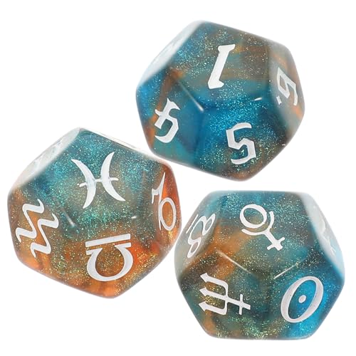 ibasenice 3 Stück Seitige Acryl Würfel mit Geometrischem Design für Tarot und Divination Leichte Tragbare Würfel für Spiele und Sammler von ibasenice