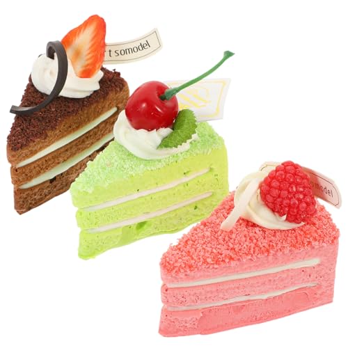 ibasenice Realistische Kuchen-Foto-Requisiten 3 Stück Pu-Dessert-Modelle Für Party-schaufenster-versorgung von ibasenice