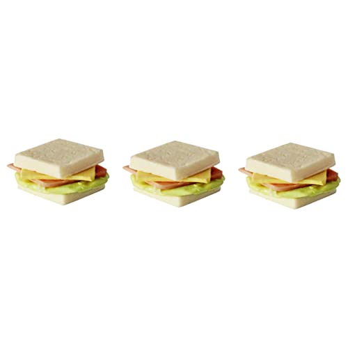 ibasenice 3 Stück Simulation Mini-Sandwich weihnachtsbaumdeko weihnachtbaumsdeko Lovely Food Shape Design Miniature Food Decor Home Decor Accessories Szene Dekore Mini-Food- Harz von ibasenice