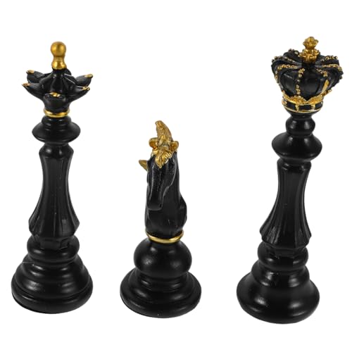 ibasenice 3 Stück Simuliertes Schach Tischschrankanordnung intellektuelles Schachbrett Wohnkulturstatuen Kunstharz Schwarz ibasenice 3 Stück Simuliertes Schach Tischschrankanordnung intellektuelles Schachbrett Wohnkulturstatuen Kunstharz Schwarz von ibasenice