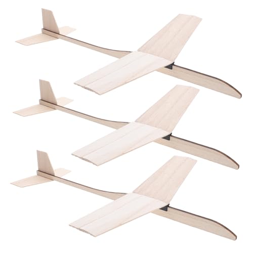ibasenice 3 Stück Teiliges DIY Holzflugzeug Modellset Unbemalter Handstartbarer Holzgleiter Stabiles Flugverhalten Robustes Material für Schulprojekte Kreatives Basteln Outdoor von ibasenice