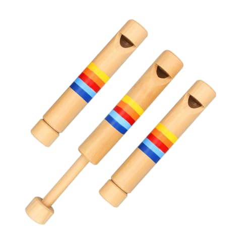 ibasenice 3 Stück Teiliges Holzflöten für Pädagogisches Musikspielzeug Tragbare Ziehflöte aus Sicherem Material Kreatives Blasinstrument Vorstellungskraft von ibasenice