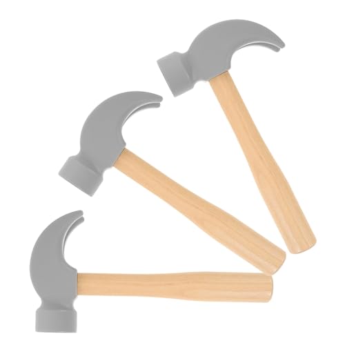 ibasenice 3 Stück Teiliges Holzhammer Spielset für Montessori Simulation Hammer Pädagogisches Lernspielzeug Sicher Abgerundet Fördert Sensorische Entwicklung und Soziales Spiel von ibasenice
