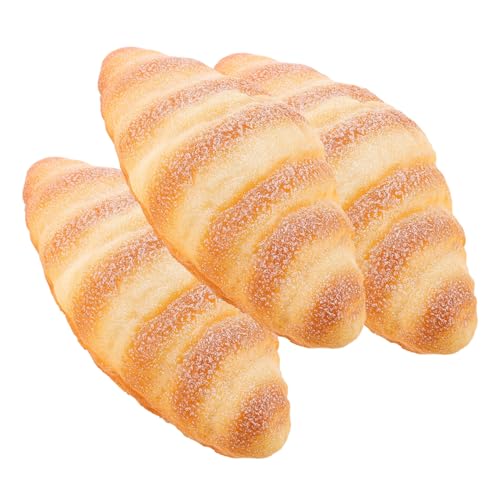 ibasenice 3 Stück Teiliges Künstliches Croissant Deko Brot Realistische Simulation mit Lebensechter Textur für Bäckerei Fotografie Restaurant und Küchendekor Vielseitig Robust Leicht Tragbar von ibasenice