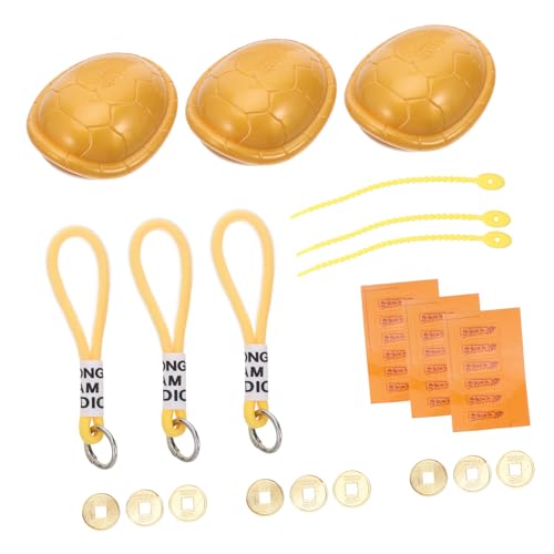 ibasenice 3stücke Mini-wahrsageschildkrötenpanzer Aus Muscheln Chinesische Wahrsagequisite Schildkrötenfigur-Ornament Reichtums-anzieher Glücksschildkröte Tastspielzeug Für Ruhige von ibasenice