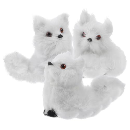 ibasenice 3 Stück Teiliges Niedlicher Fuchsfigur Plüschiger Tierdekoration Realistische Deko für Weihnachten Geeignet für Tisch Baum für ibasenice 3 Stück Teiliges Niedlicher Fuchsfigur Plüschiger Tierdekoration Realistische Deko für Weihnachten Geeignet für Tisch Baum für von ibasenice
