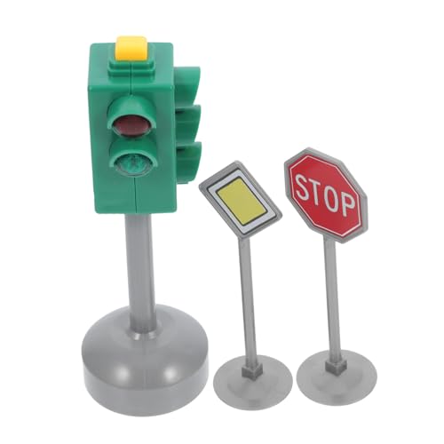 ibasenice 3 Stück Teiliges Verkehrsampel Spielset mit Sprachgesteuerten Blinklichtern Kunststoff Verkehrssignalmodell für Frühkindliche Verkehrserziehung Inklusive Fußgänger Fahrzeugampeln von ibasenice