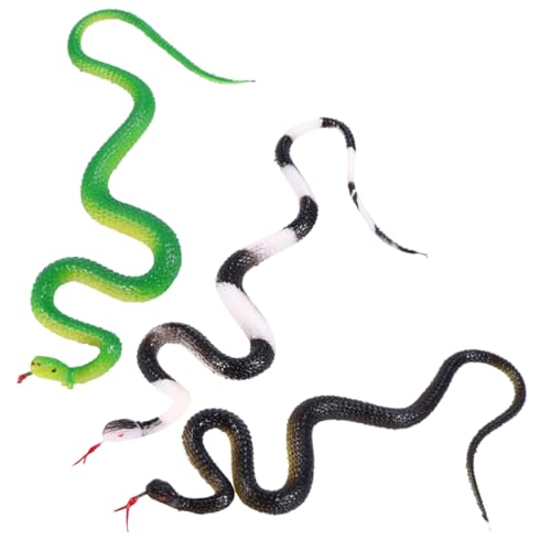 ibasenice 3 Stück Weiche Spielzeugschlange Aus Gummi Schlangenspielzeug Gefälschte Schlangenfiguren Kognitives Schlangenmodell Simulation Einer Schlangenfigur Tierfiguren Weiches Gummi von ibasenice
