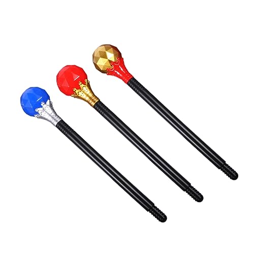 ibasenice 3 Stück kindes Decoration Toy spielsachen Dekoration dekoring -Requisite Königin Zauberstab Bühnenstab Prop Zauberstab Requisiten plastische Schrift Plastik von ibasenice
