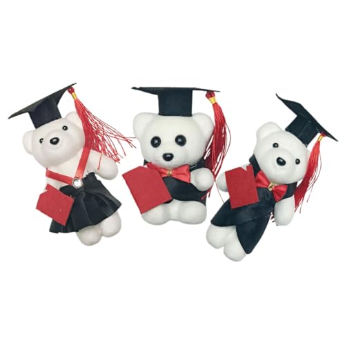 ibasenice 3 Stücke Dr. Bärenpuppe Abschlussgeschenk Geschenkset Studenten Geschenkidee Graduierungsgeschenk Herzlichen Glückwunsch, Absolvent, Tierpuppe Abschluss Bär Plüsch von ibasenice