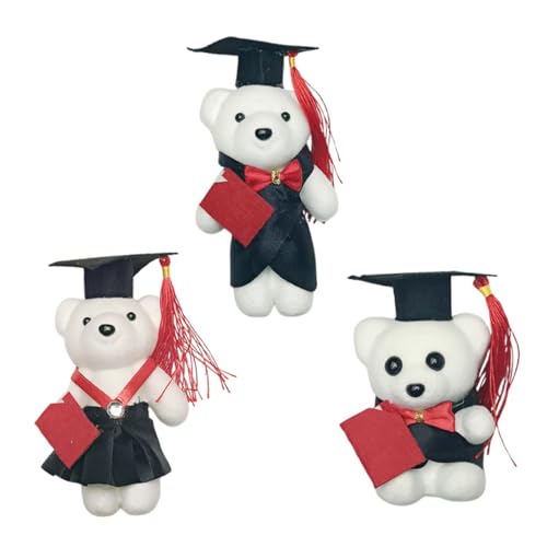 ibasenice 3 Stücke Dr. Bärenpuppe Abschlusssaison Runde Bär Abschlusssaison Puppe Abschluss Tierpuppe Grad Animal Doll Abschlussbär High-School-abschlussbär Geschenkbär Plüsch von ibasenice