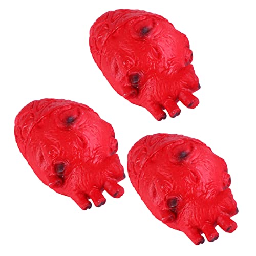 ibasenice 3 Stücke Halloween-Requisiten Halloween Dekoration Halloween-Dekoration Gruselige Requisiten Kostüm Film Stütze künstliche menschliche Organe Halloween-Dekore Vinyl rot von ibasenice