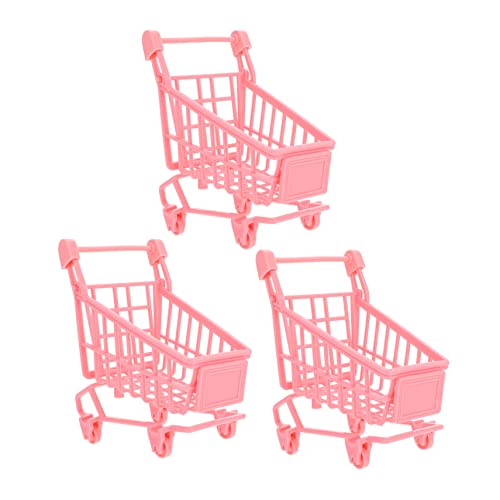 ibasenice 3 Teilige Einkaufswagen Ornamente Einkaufswagen Räder Einkaufswagen Einkaufswagen Schlüssel Mit Dekorationskarren Mini Einkaufswagen Modell Mini Einkaufswagen Mini von ibasenice