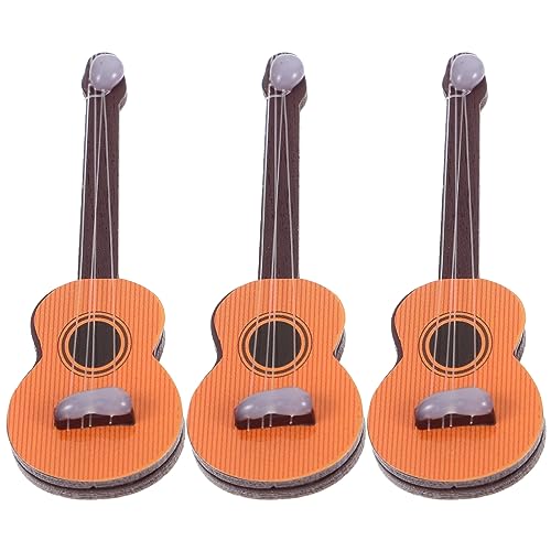 ibasenice 3 Teiliges Mini Deko Accessoire Puppenhaus Miniaturgitarre Kreative Mini Gitarre Puppengitarren Mini Gitarren Zum Basteln Gitarre Für Winzige Gitarrenminiaturen DIY von ibasenice
