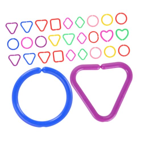 ibasenice 30 Stück Geometrische Schnallenkette Gliederkette Link zu Babyspielzeugringen -Verbindungsring Ringe für Babyspielzeug mit Kettengliedern Plastik von ibasenice