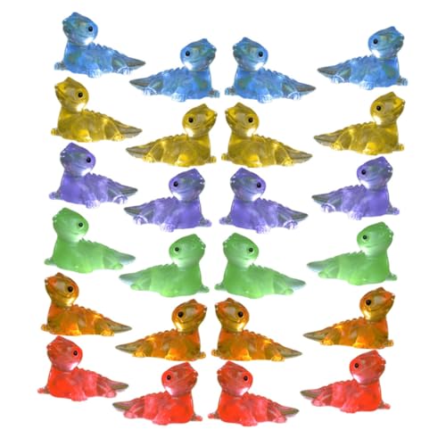 ibasenice 30 Stück Leuchtende Eidechsen Ornamente Mini Eidechsen Basteldekoration Puppenhaus Dinosaurier Party Reptilien Figur Mini Künstlich Winzig Klein von ibasenice
