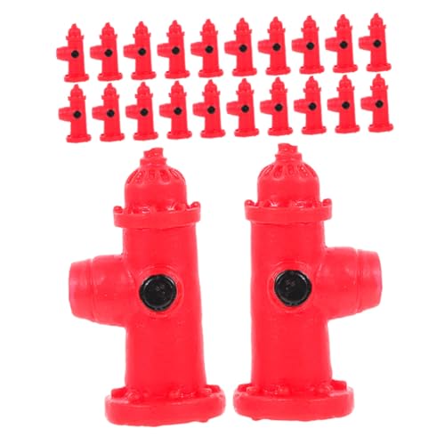 ibasenice 30 Stück Miniatur Hydranten Heimdekoration Puppenhaus Hydranten Miniatur Outdoor Werkzeuge Hydrantenfigur Mini Dinge Hausbedarf Hausdekoration Rot von ibasenice