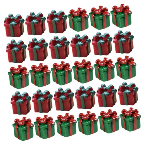 ibasenice 30 Stück Teiliges Miniatur Dollhouse Möbel Mini Resin Weihnachtsgeschenkboxen Rot und Grün Detailreiche Miniatur Weihnachtsdekorationen für Puppenhaus und Festliche von ibasenice