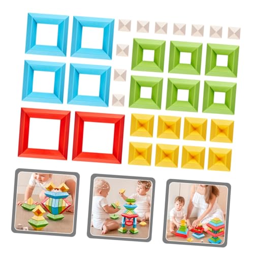 ibasenice 30 Stück Teiliges Stapelspielzeug für Kleinkinder Ab Jahre Bunte Bausteine Fördert Feinmotorik und Räumliches Denken Pädagogisches Konstruktionsspielzeug für Jungen und Mädchen von ibasenice