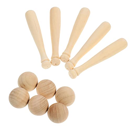ibasenice 30St Mini-Baseball bastelset basteln für raufaserfarbe weihnchtsdeko Decor Fledermäuse Miniatur-Baseballschläger unvollendetes Holzhandwerk Baseball-Ornament aus Holz von ibasenice