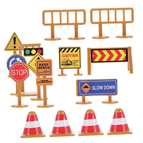 ibasenice 30 Stücke Jungen Und Mädchen Verkehrszeichen Spielzeug Mini Verkehrs Set Verkehrs Spielzeug Aufkleber Frühen Bildung von ibasenice