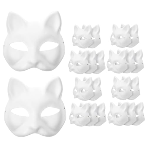 ibasenice DIY Katzenmasken Leere Papiermasken Zum Bemalen Für Cosplay Und Maskenbälle Kreative Bastelmasken Für Partys Und Veranstaltungen von ibasenice