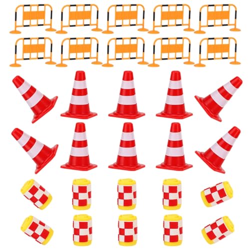 ibasenice 30st Straßenschild Barrikade Spielzeug Straßenschild-Modell Leitkegel Hut Spielzeug-verkehrsleitkegel Mini-verkehrssperrschild Sicherheitsleitkegel Klein Sicherheitskegel Kind Abs von ibasenice