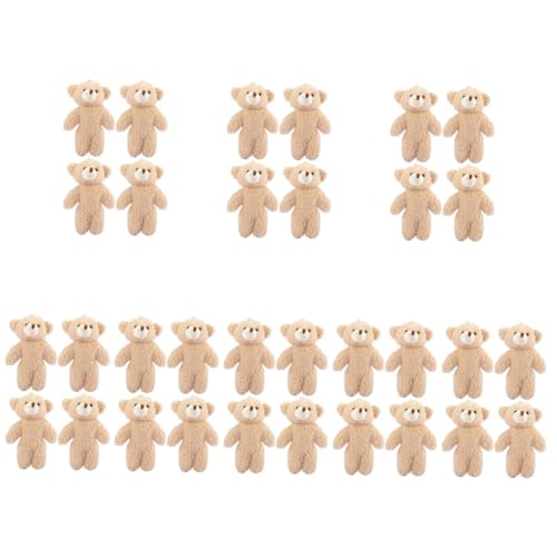ibasenice 32 Stk Schlüsselanhänger Spielzeug für Kinder und Mädchen Mini-Plüschtier Schlüsselringe Schlüsselbund Bär gefüllte Puppe kleine Bärenpuppe Taschen Ornamente PP Baumwolle von ibasenice