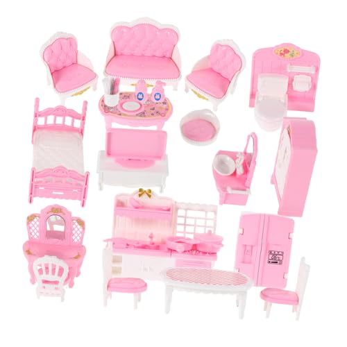 ibasenice 32-teiliges Puppenhaus-möbelset Für Kinder Miniatur-spielset Mit Vintage-schreibtischzubehör Für Schlafzimmer Und Wohnzimmer von ibasenice