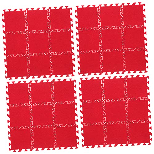 ibasenice 36 Stück Puppenhaus Matte spielzeugteppich Teppich Bodenmatte für Miniaturhäuser Modellbau Teppich dekorative Miniatur-Puzzlematte Mini-Puzzle-Matte Stoff rot von ibasenice