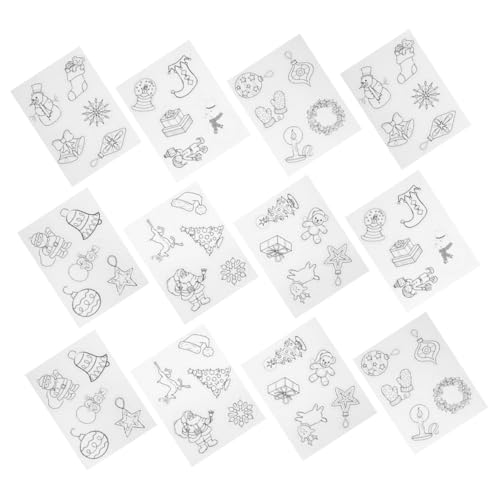 ibasenice 36 Stück Teiliges Weihnachts Heat Shrink Set mit Mustern Schrumpffolien für DIY Bastelarbeiten Ofenaktivierbar für Schlüsselanhänger Schmuck und Kreative Weihnachtsdekorationen von ibasenice