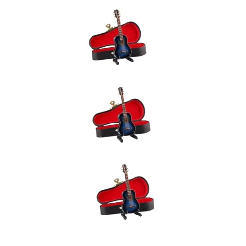 ibasenice 3St Gitarren-Actionfigur Miniatur Gitarre Modell Geschenke Abschlussgeschenk Mini-Gitarre gitarrenhandwerk Dekoration klassisch Ornamente Kunsthandwerk Männer und Frauen Bambus von ibasenice