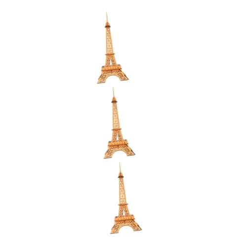 ibasenice 3St Holzspielzeug für Kinder 3D-Rätsel Geschenke für Kinder kindergeschenke Kinderspielzeug Spielzeuge Eiffelturm-Puzzle Gebäude-Puzzle-Spielzeug dreidimensional Kleiner Eisenturm von ibasenice