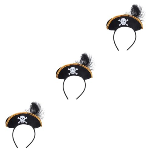 ibasenice 3St -Hut-Stirnband Piratenkostüm-Kopfbedeckung Cosplay-Stirnbänder halloween haarschmuck halloween haarreif Jungenkleidung Turban Party-Stirnbänder mit Piratenmotiv bilden von ibasenice