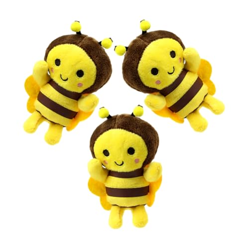 ibasenice 3St Kleiner bienenanhänger Tasche hängende Dekoration Gefüllter Bienenanhänger Schlüsselanhänger Plüschfigurenspielzeug Plüschbienenanhänger Plüschbienenornament von ibasenice